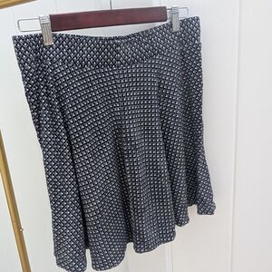 2/$20 LOFT Black and White Geometric Skater Skirt